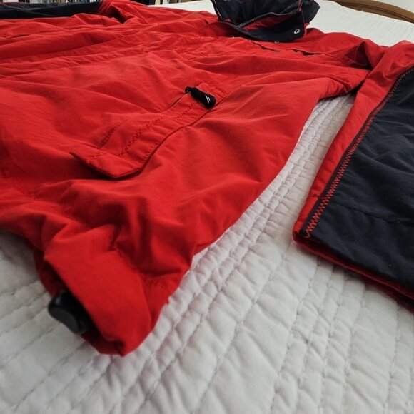 Nautica Full Zip Jacket Men's XXL Red Water Resistant Hooded EUC Tech Pocket - Picture 7 of 16